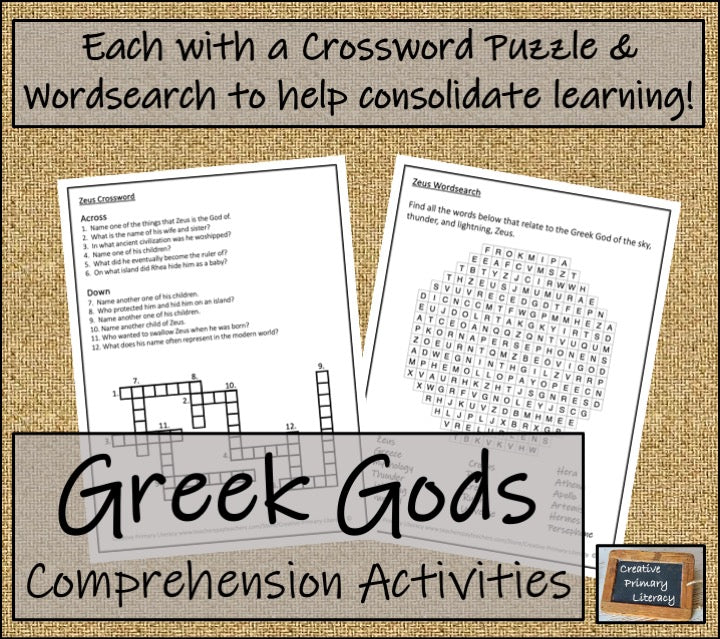 Greek Gods Close Reading Comprehension Book | 3rd Grade & 4th Grade