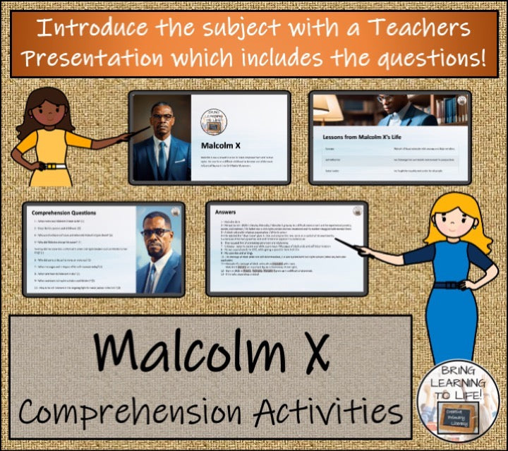 Malcolm X Close Reading & Biography Writing Bundle | 5th Grade & 6th Grade