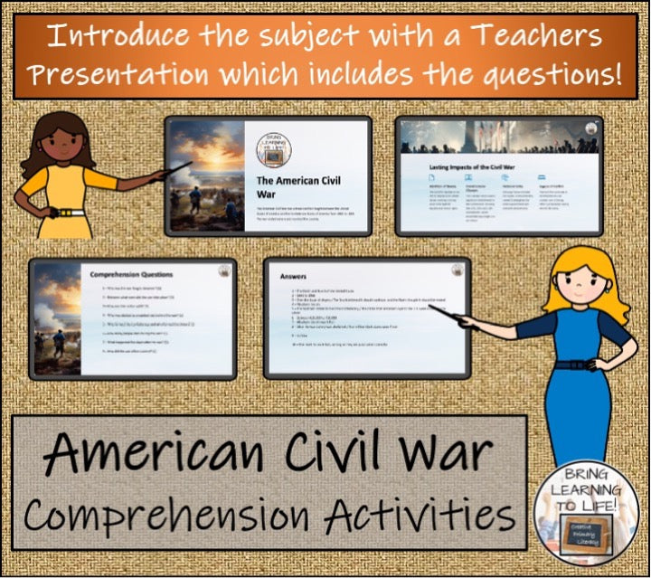 American Civil War Close Reading & Informational Writing Bundle 3rd & 4th Grade