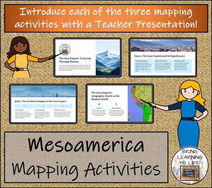 Mesoamerica Map Activities and Presentations Bundle