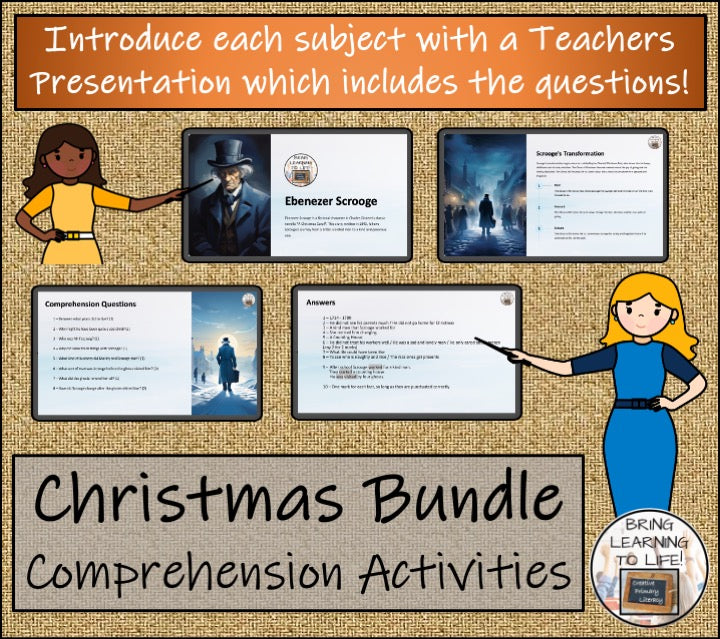 A Christmas Close Reading Comprehension Bundle | 3rd Grade & 4th Grade