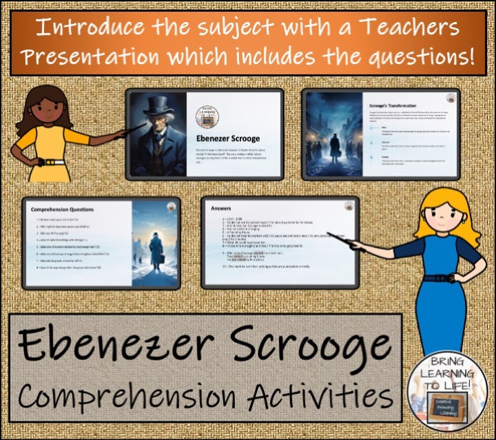 Ebenezer Scrooge Close Reading & Biography Bundle | 3rd Grade & 4th Grade