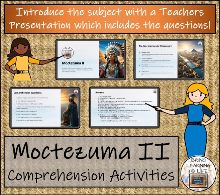 Moctezuma II Close Reading & Biography Bundle | 3rd Grade & 4th Grade