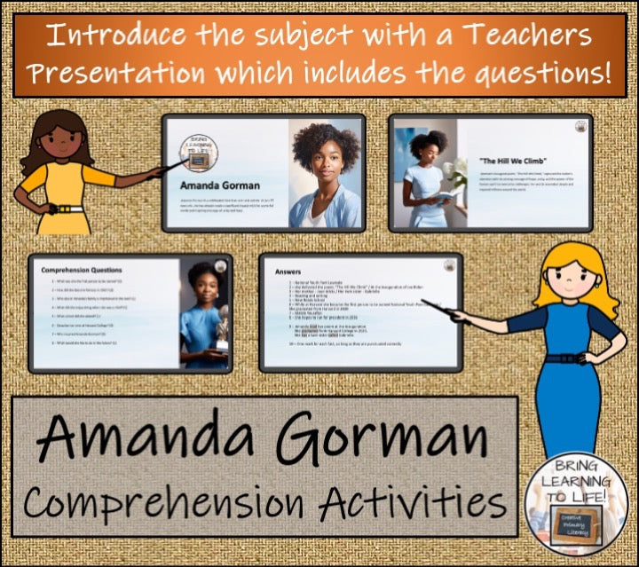 Amanda Gorman Biography & Close Reading Bundle | 3rd Grade & 4th Grade