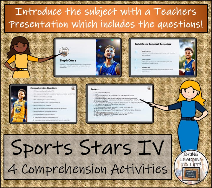 Sport Stars Volume 4 Close Reading Comprehension Bundle | 5th Grade & 6th Grade