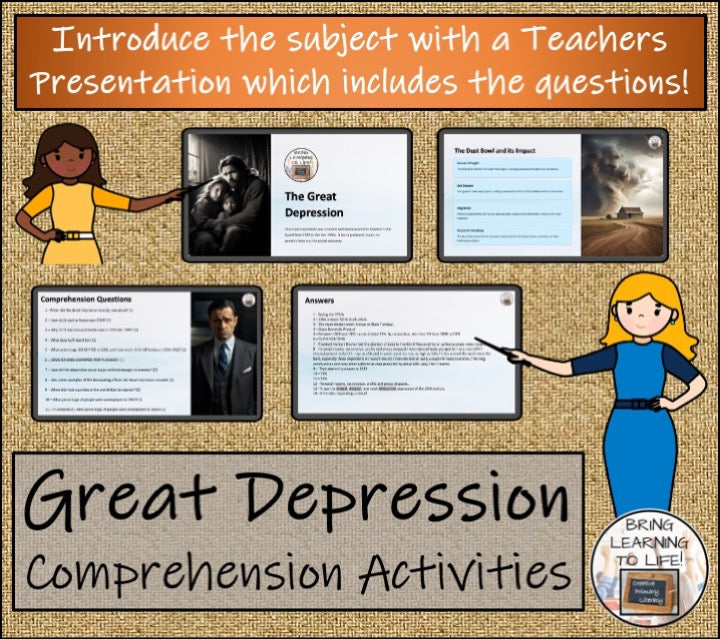 Great Depression Close Reading & Informational Writing Bundle | 5th & 6th Grade