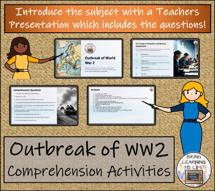 Outbreak of World War 2 Close Reading Comprehension Activity | 5th & 6th Grade