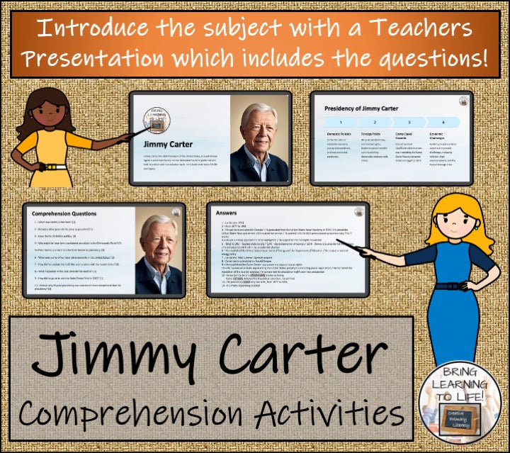 Jimmy Carter Close Reading Comprehension Activities | 5th Grade & 6th Grade