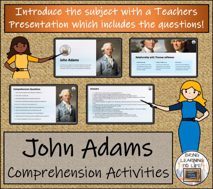 John Adams Close Reading Comprehension Activities | 5th Grade & 6th Grade