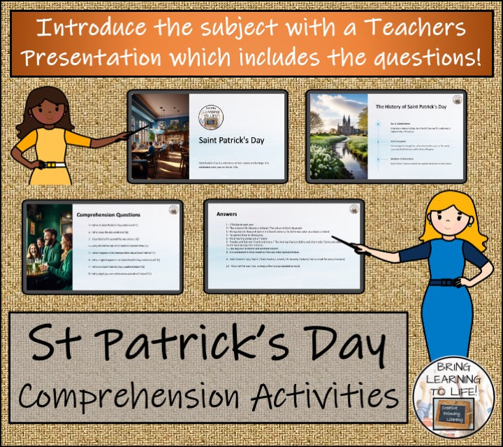 Saint Patrick's Day Close Reading Comprehension Activities | 3rd Grade & 4th Grade