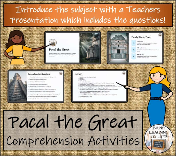 Pacal the Great Close Reading & Biography Bundle | 3rd Grade & 4th Grade
