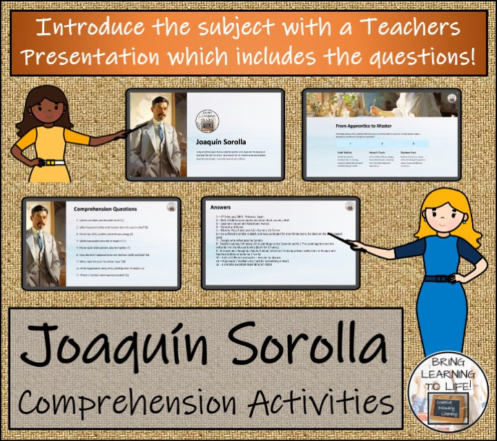 Joaquín Sorolla Close Reading Comprehension Activities | 5th Grade & 6th Grade