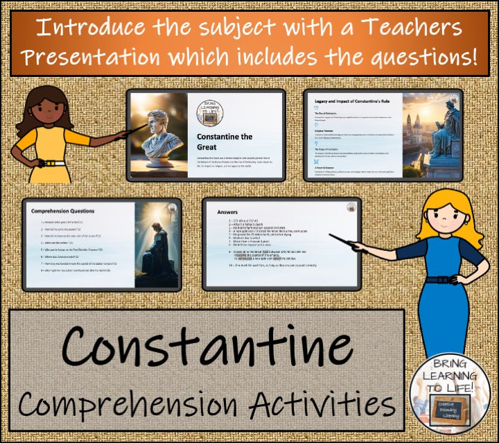 Constantine Close Reading Comprehension Activities | 3rd Grade & 4th Grade