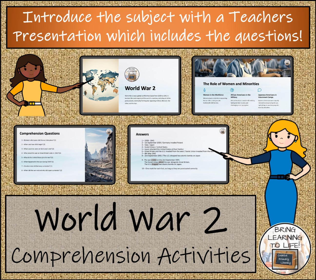 World War II Close Reading Comprehension Activities | 3rd Grade & 4th Grade