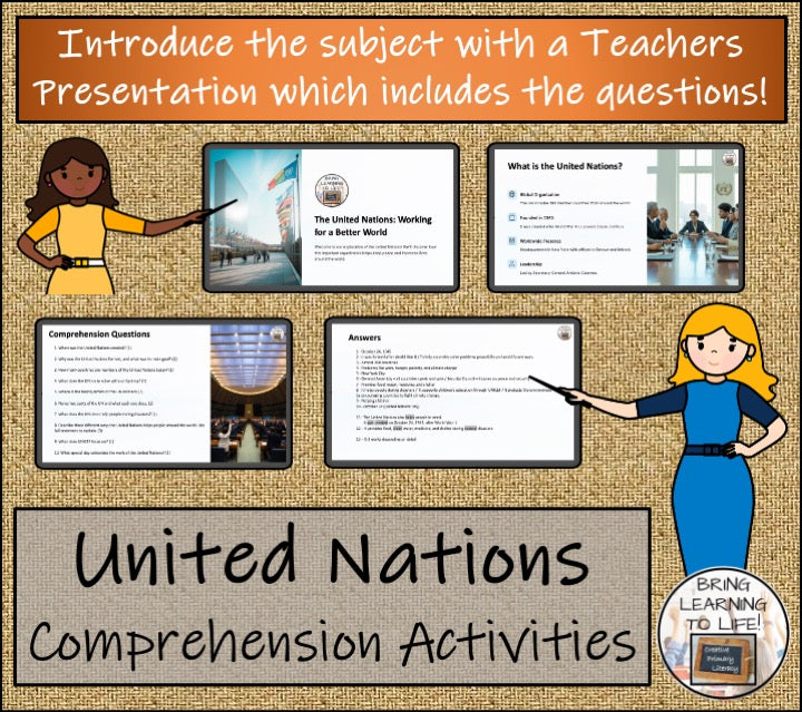 United Nations Close Reading Comprehension Activities | 5th & 6th Grade