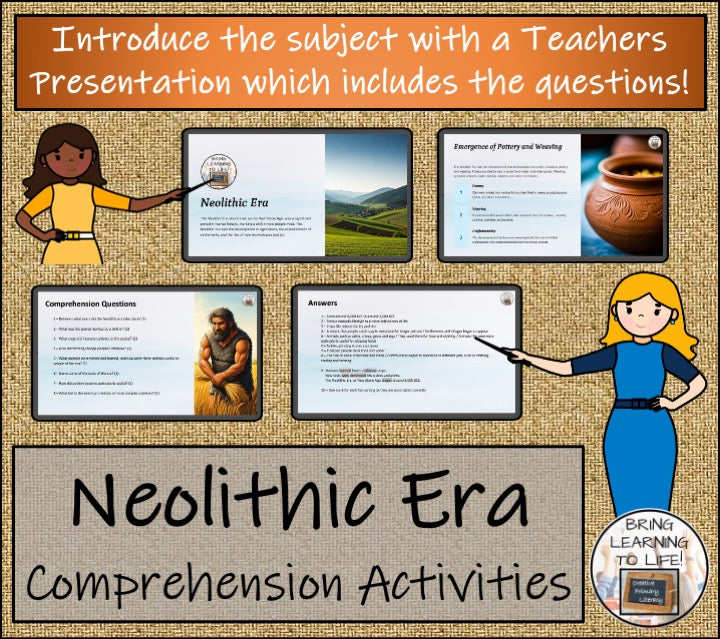 Neolithic Era of the Stone Age Close Reading Comprehension | 3rd & 4th Grade