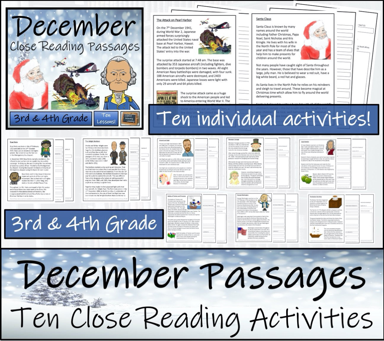 Fall Close Reading Comprehension Book Bundle | 3rd Grade & 4th Grade