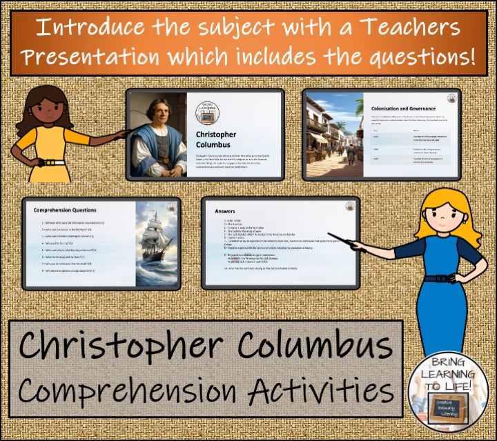 Christopher Columbus Close Reading Comprehension Activities | 3rd & 4th Grade