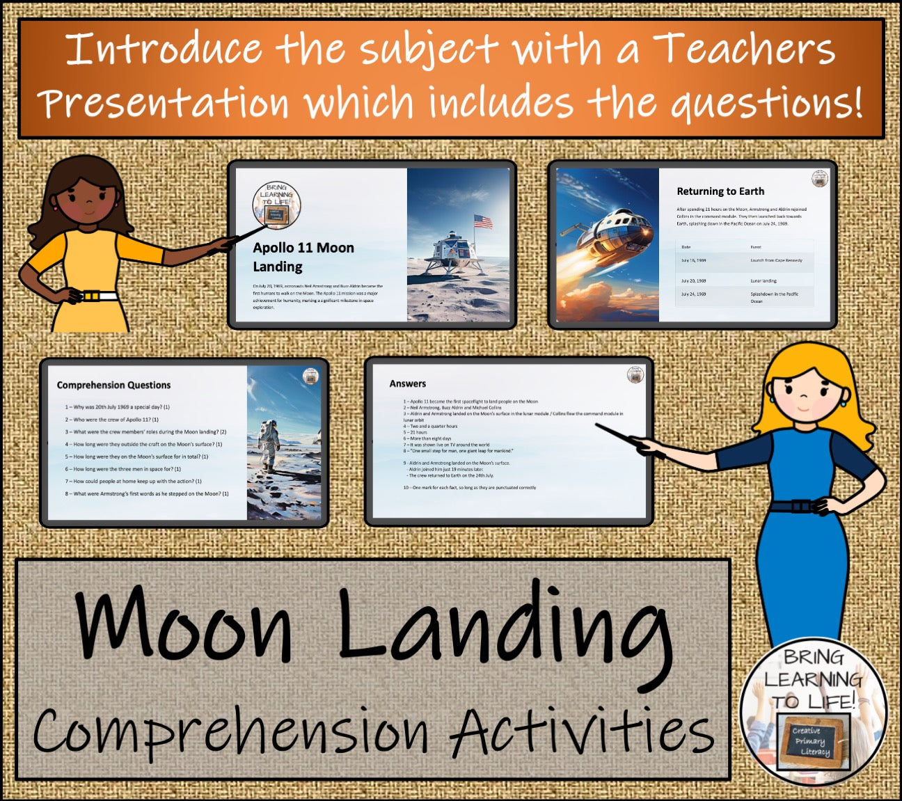 The Moon Landing Close Reading Comprehension Activities | 3rd Grade & 4th Grade