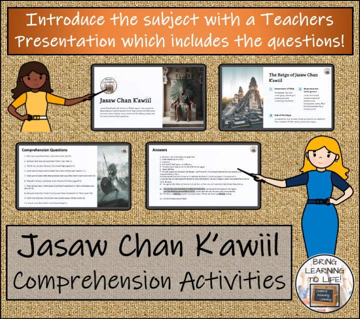 Maya King Jasaw Chan K'awiil Reading Comprehension Activities | 5th & 6th Grade