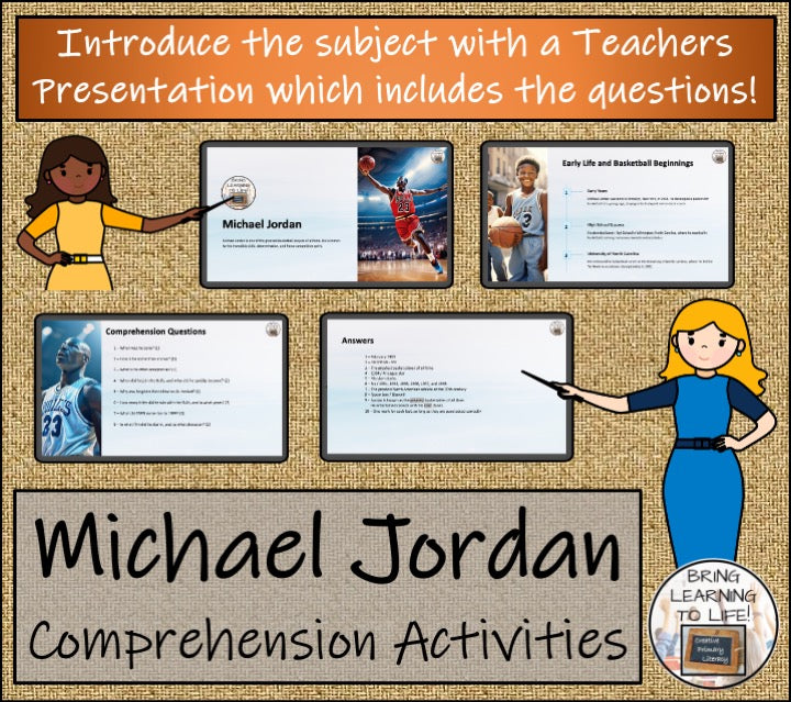 Michael Jordan Close Reading Comprehension Activities | 3rd Grade & 4th Grade