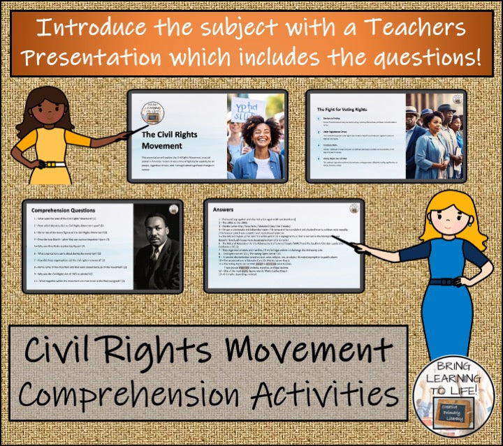 Civil Rights Movement Close Reading Comprehension Activities | 5th & 6th Grade