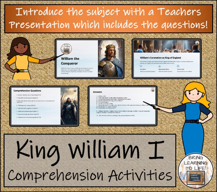 William the Conqueror Close Reading Comprehension Activities | 3rd & 4th Grade