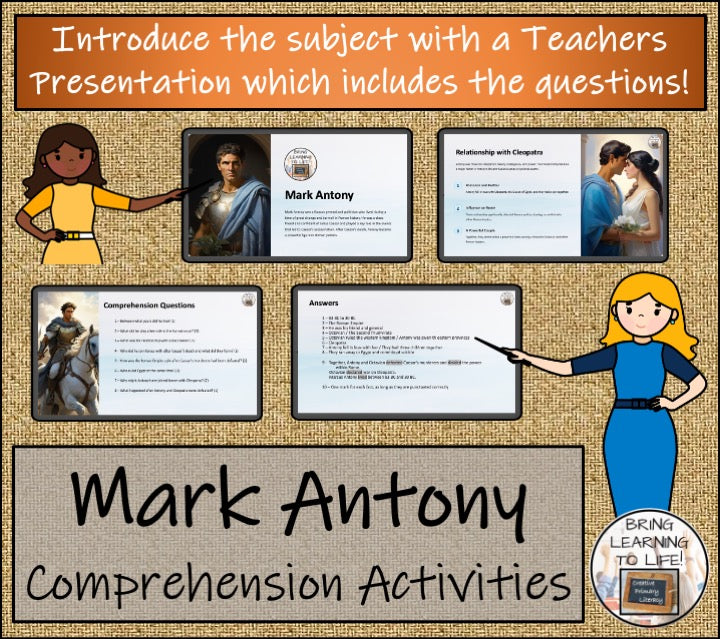 Mark Antony Close Reading Comprehension Activities | 3rd Grade & 4th Grade