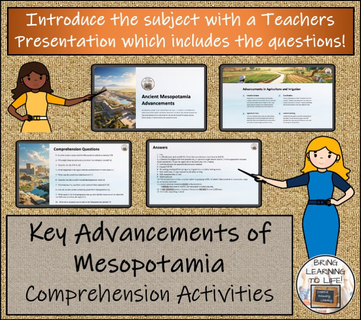 Advancements from Mesopotamia Close Reading Comprehension | 5th & 6th Grade