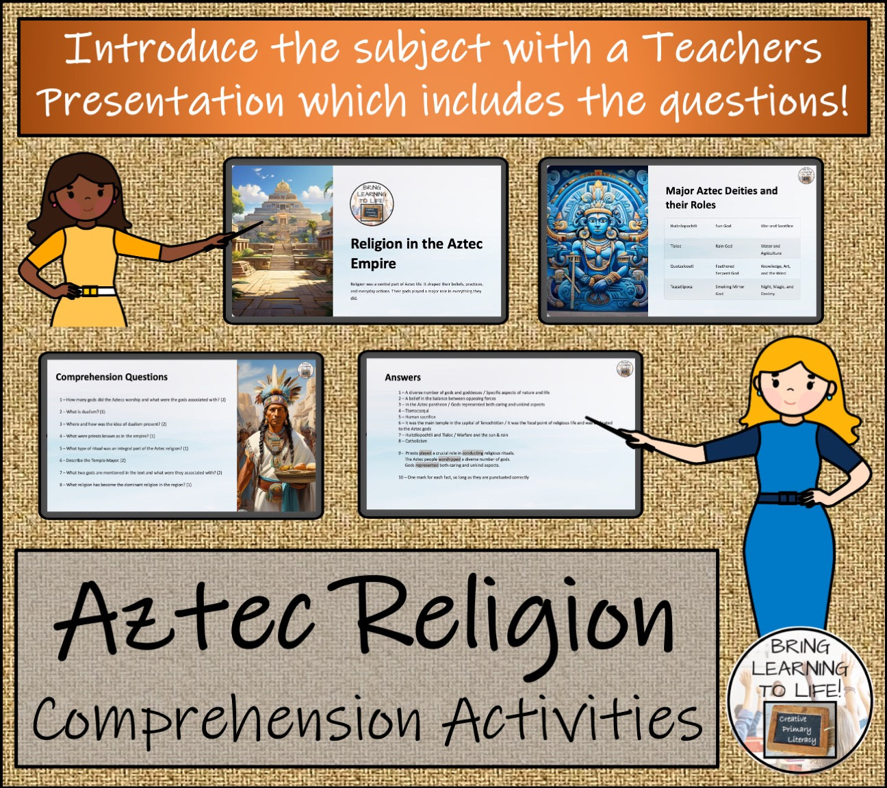 Aztec Religion Close Reading Comprehension Activities | 3rd Grade & 4th Grade