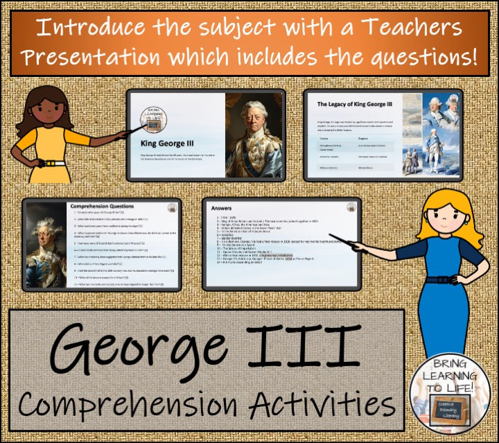 King George III Close Reading Comprehension Activities | 5th Grade & 6th Grade