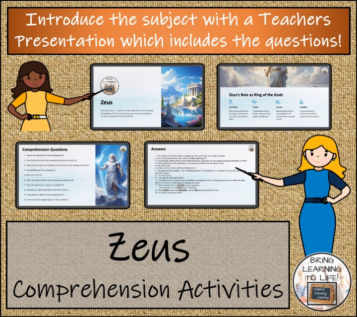Zeus Close Reading Comprehension Activities | 5th Grade & 6th Grade