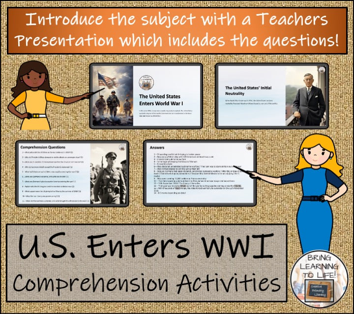 United States Enters World War I Close Reading Comprehension | 5th & 6th Grade