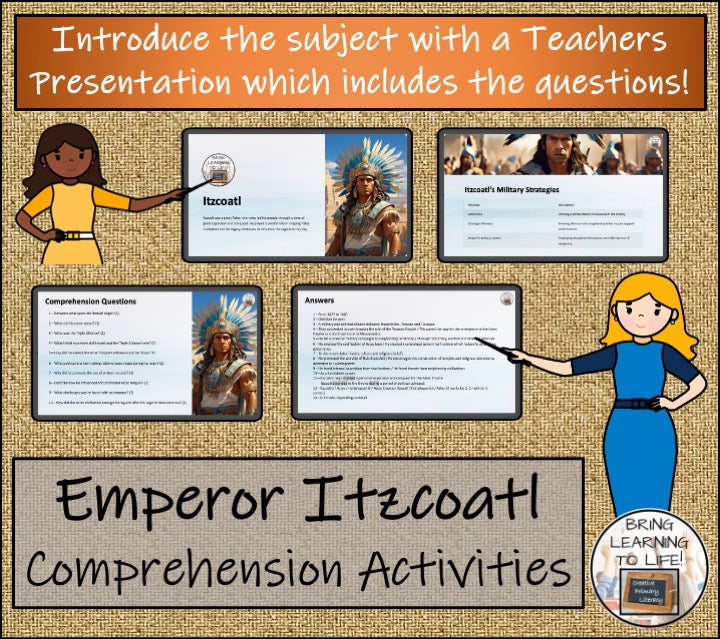 Aztec Emperor Itzcoatl Close Reading Comprehension Activity | 5th & 6th Grade