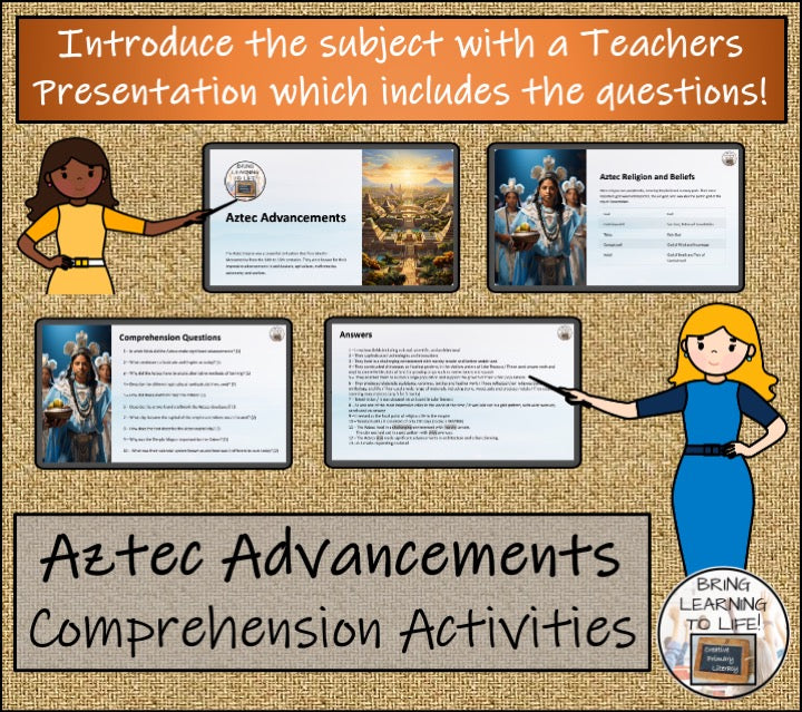 Advancements of the Aztec Empire Close Reading Comprehension | 5th & 6th Grade