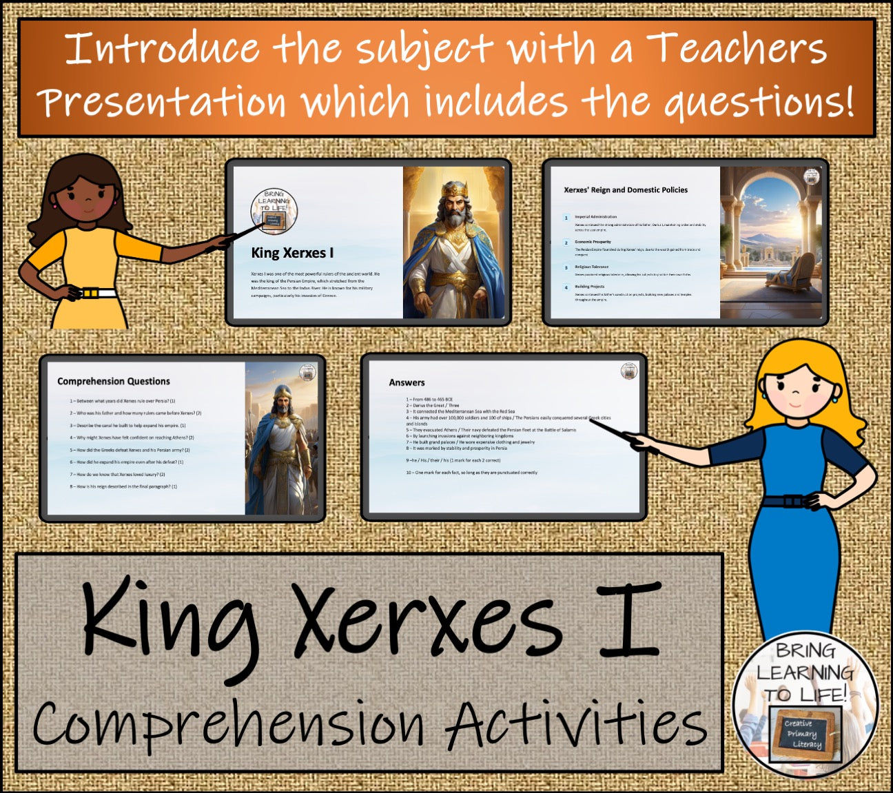 King Xerxes I Close Reading Comprehension Activities | 3rd Grade & 4th Grade