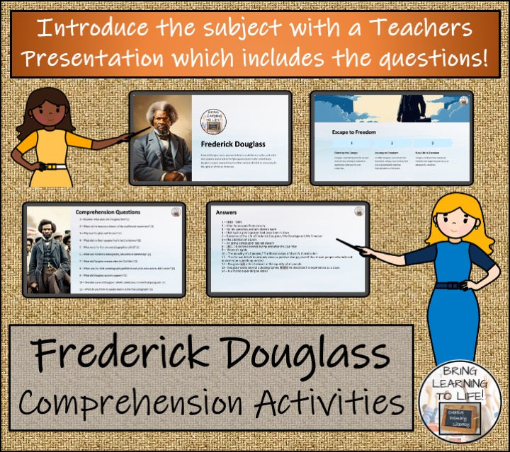 Frederick Douglass Close Reading Comprehension Activity | 5th Grade & 6th Grade