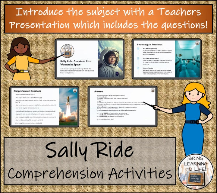 Sally Ride Close Reading Comprehension Activities | 5th Grade & 6th Grade