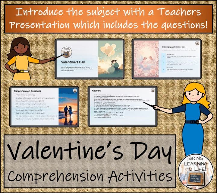 Valentine's Day Close Reading Comprehension Activity | 5th Grade & 6th Grade