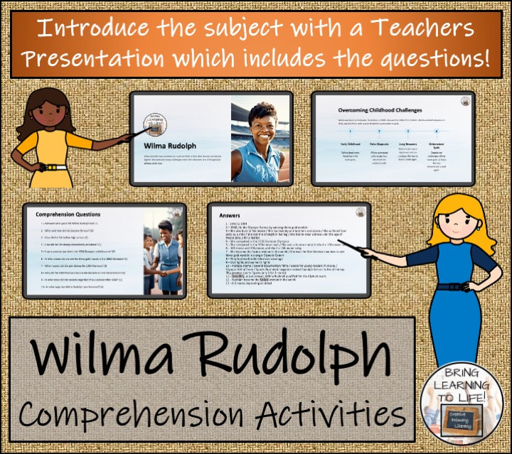 Wilma Rudolph Close Reading Comprehension Activities | 5th Grade & 6th Grade