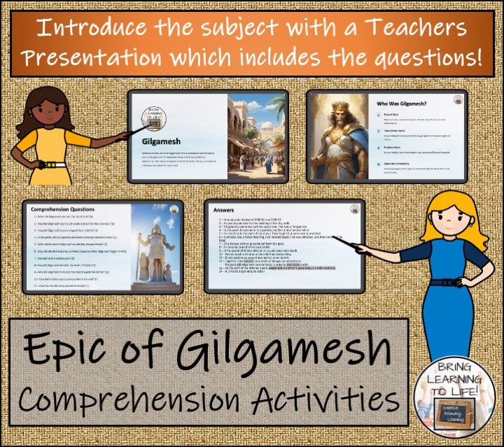 Epic of Gilgamesh Close Reading Comprehension Activities | 5th Grade & 6th Grade