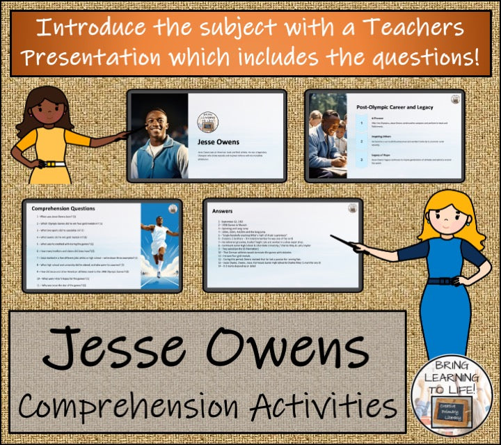 Jesse Owens Close Reading Comprehension Activities | 5th Grade & 6th Grade