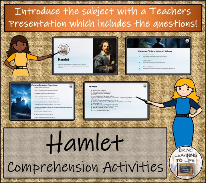 Hamlet Close Reading Comprehension Activities | 5th Grade & 6th Grade