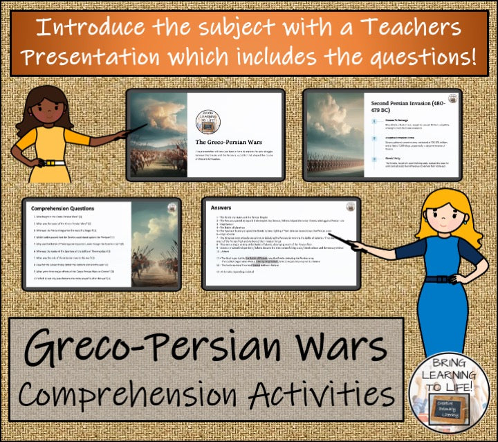 The Greco-Persian Wars Close Reading Comprehension Activities | 5th & 6th Grade