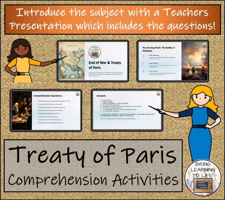 Treaty of Paris Close Reading Comprehension Activities | 3rd Grade & 4th Grade