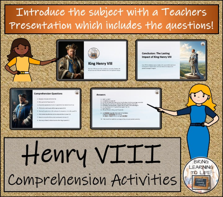 King Henry VIII Close Reading Comprehension Activities | 3rd Grade & 4th Grade