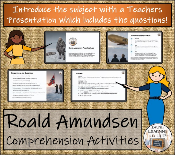 Roald Amundsen Close Reading Comprehension Activities | 3rd Grade & 4th Grade