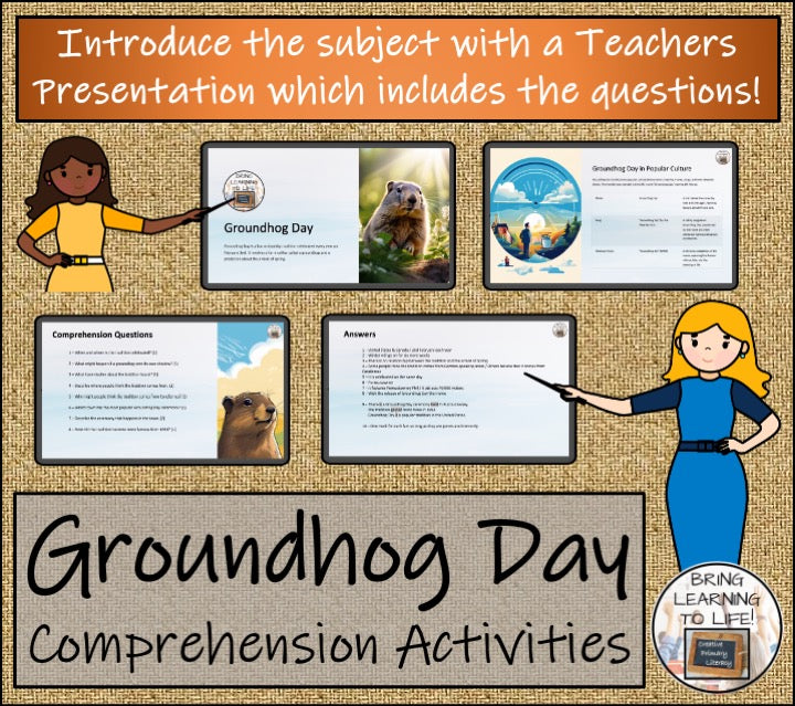 Groundhog Day Close Reading Comprehension Activities | 3rd Grade & 4th Grade