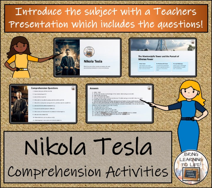 Nikola Tesla Close Reading Comprehension Activity | 5th Grade & 6th Grade