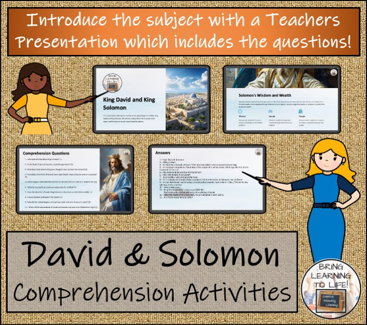 King David & King Solomon Close Reading Activities | 5th Grade & 6th Grade